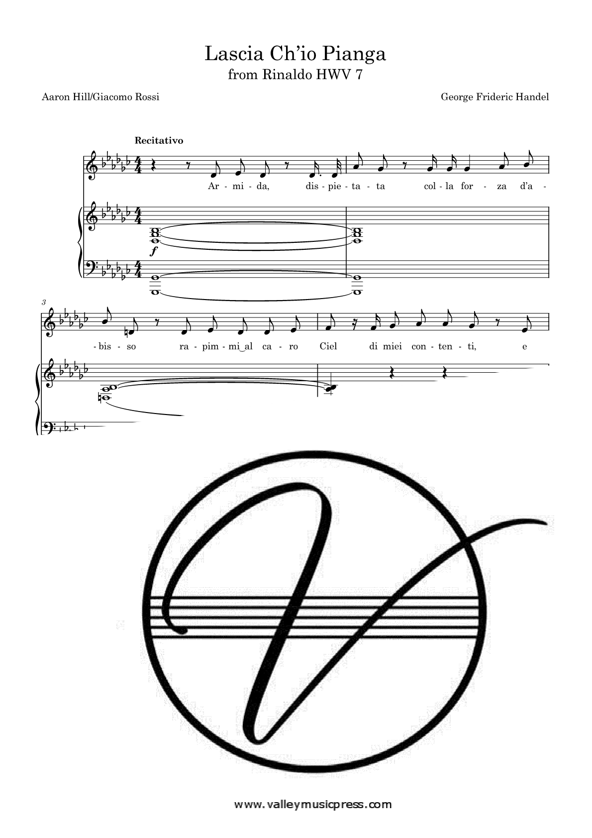 Handel - Lascia Ch'io Pianga from Rinaldo (Voice)