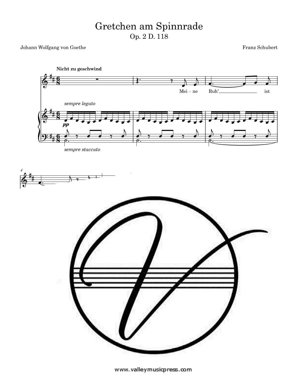 Schubert - Gretchen am Spinnrade Op. 2 D. 118 (Voice) - Click Image to Close