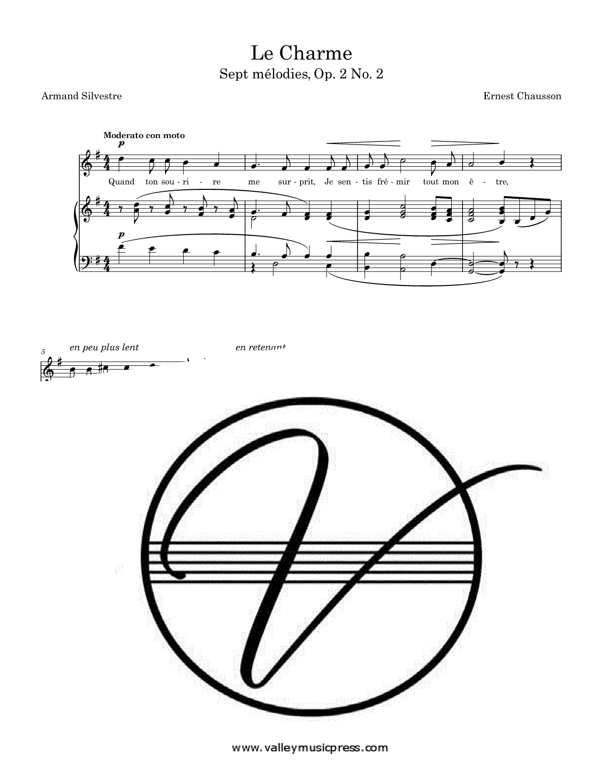 Chausson - Le Charme Op. 2 No. 2 (Voice) - Click Image to Close