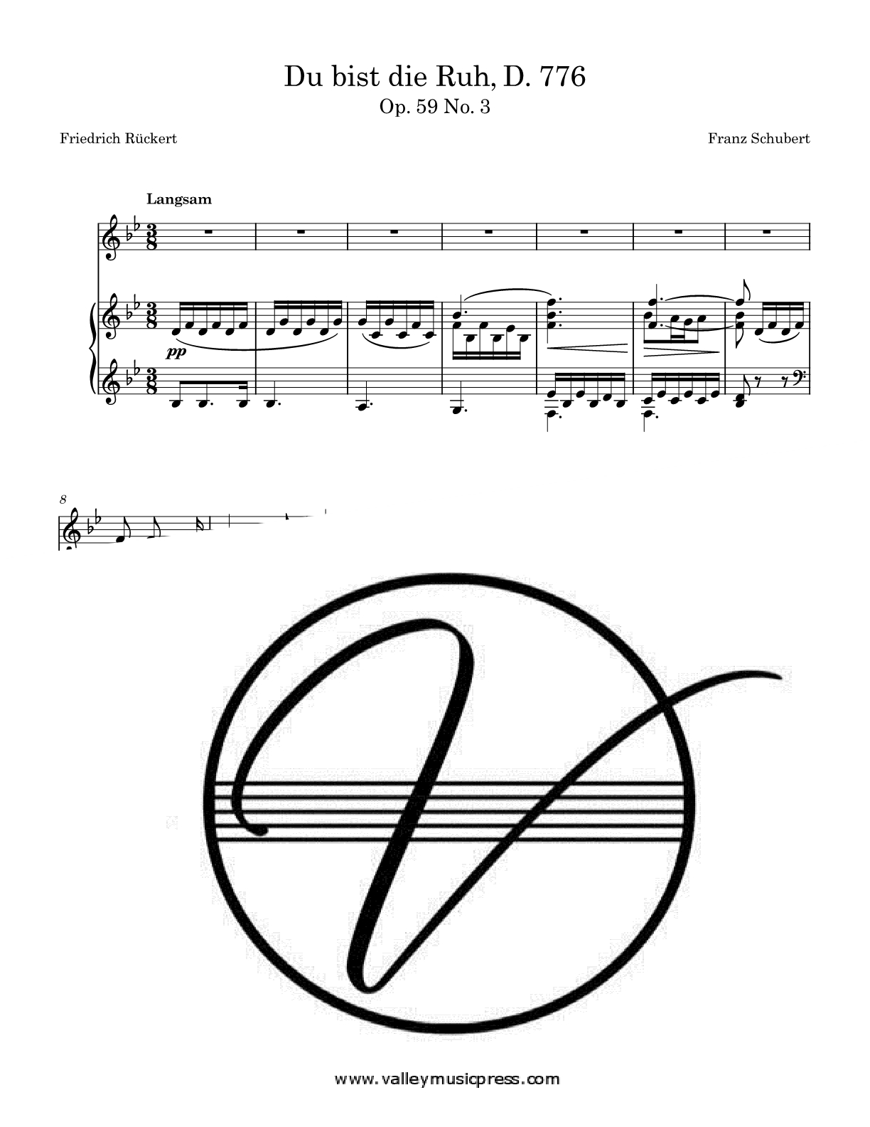 Schubert - Du bist die Ruh Op. 59 No. 3 D. 776 (Voice)
