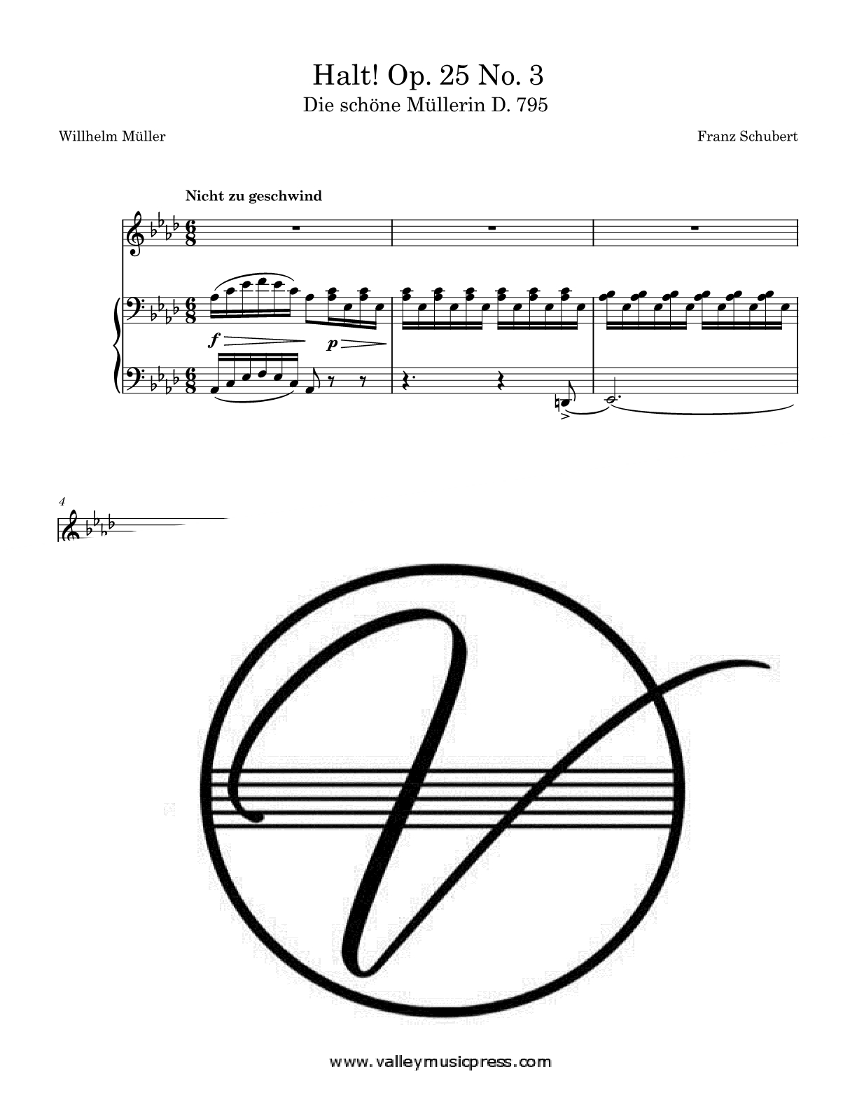 Schubert - Halt! D. 795 (Voice) - Click Image to Close