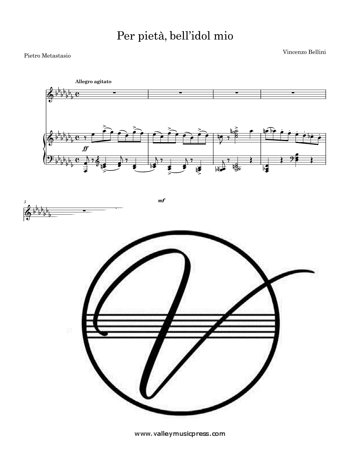 condenser Stupid Anzai Bellini - Per pieta, bell'idol mio (Voice) Vincenzo Bellini Per pieta, bell'idol  mio for Voice and Piano Accompaniment Downloadable PDF Sheet Music  Transposed Any Key Any Clef [VMP528] - $5.49 : Valley