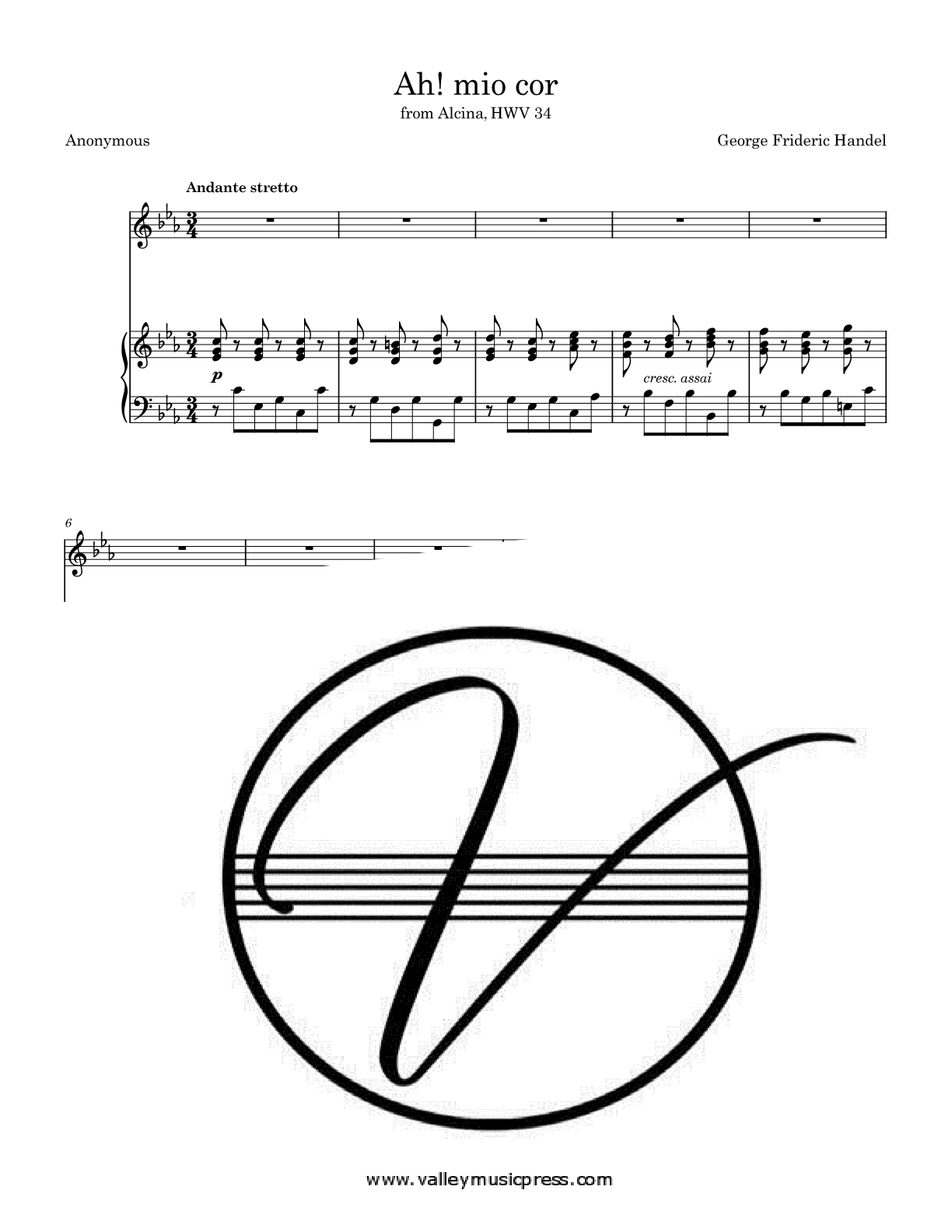 Handel - Ah! mio cor (Voice) - Click Image to Close