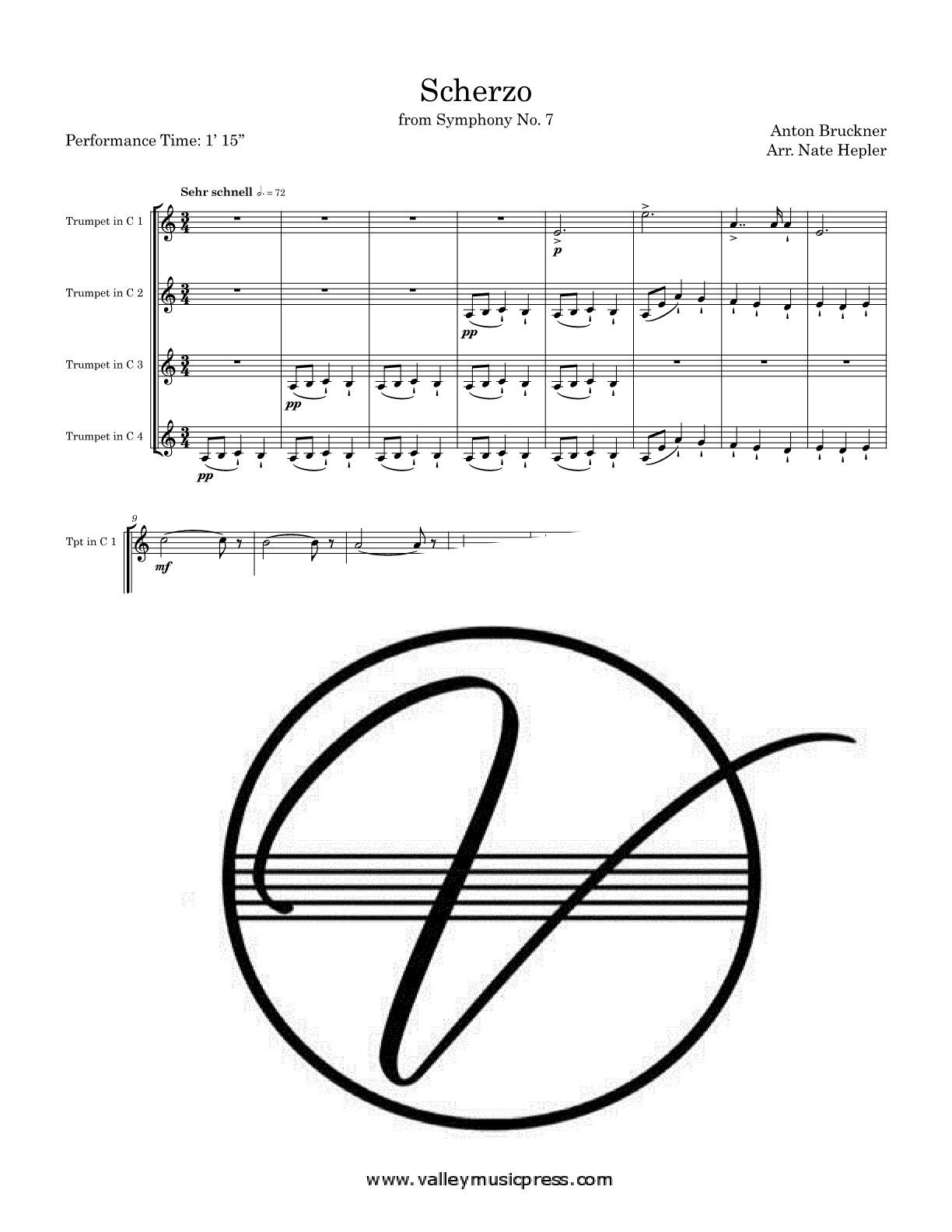 Bruckner - Scherzo from Symphony No. 7 (Trumpet Quartet) - Click Image to Close