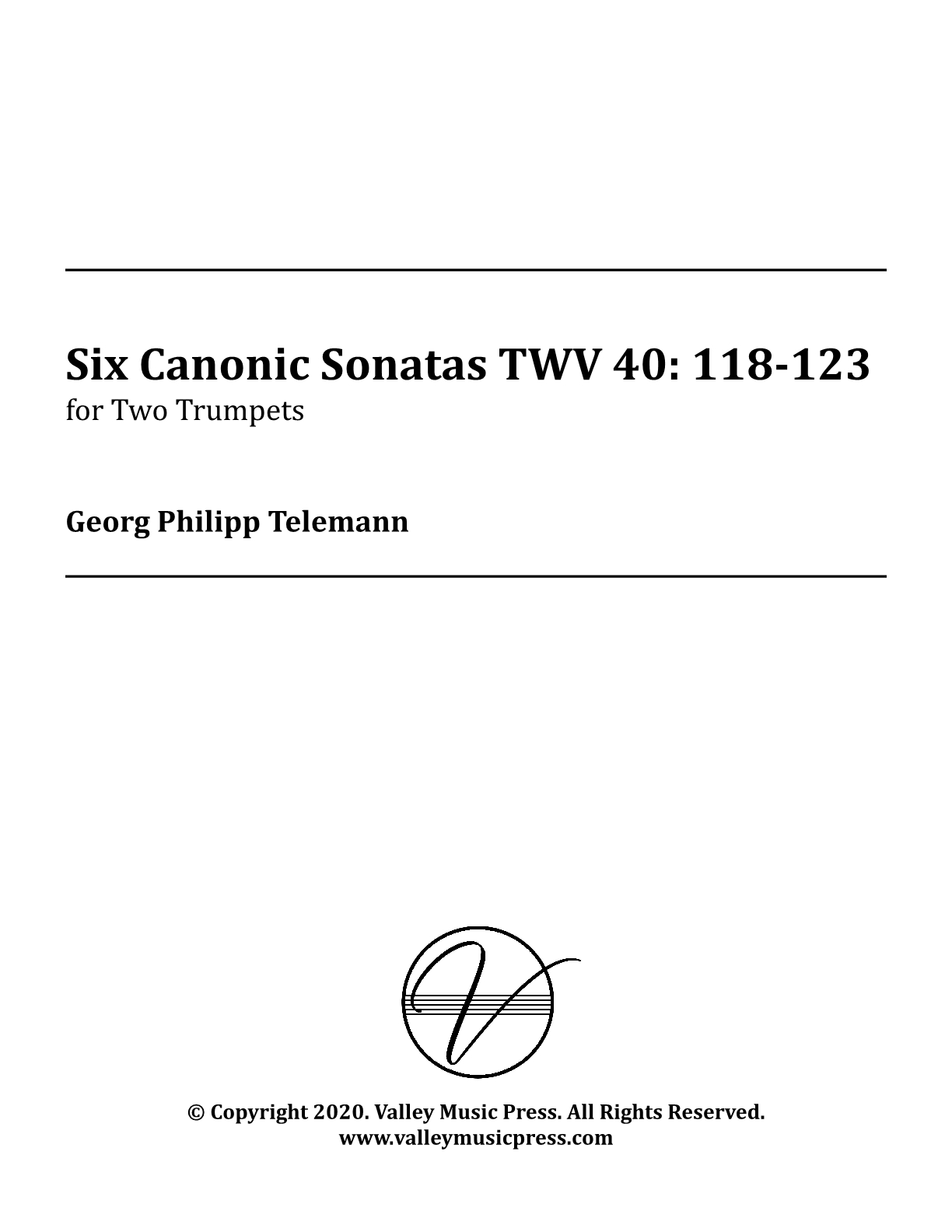 Telemann - Six (6) Canonic Sonatas Duets (Trumpet Duets)