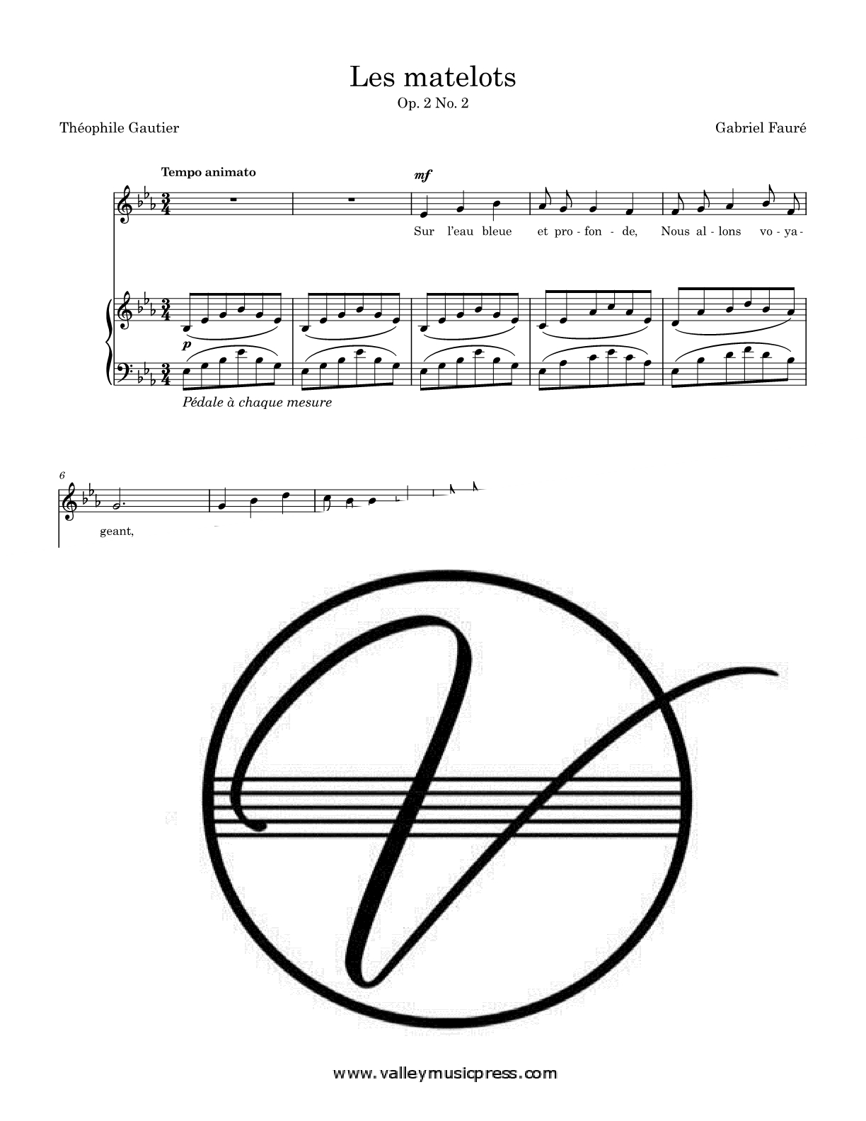 Faure - Les matelots Op. 2 No. 2 (Voice) - Click Image to Close