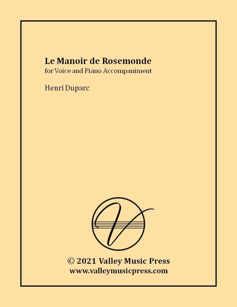 Duparc - Le Manoir de Rosemonde (Voice)