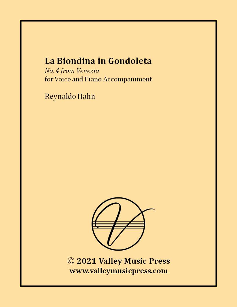 Hahn - La Biondina in Gondoleta (Voice) - Click Image to Close