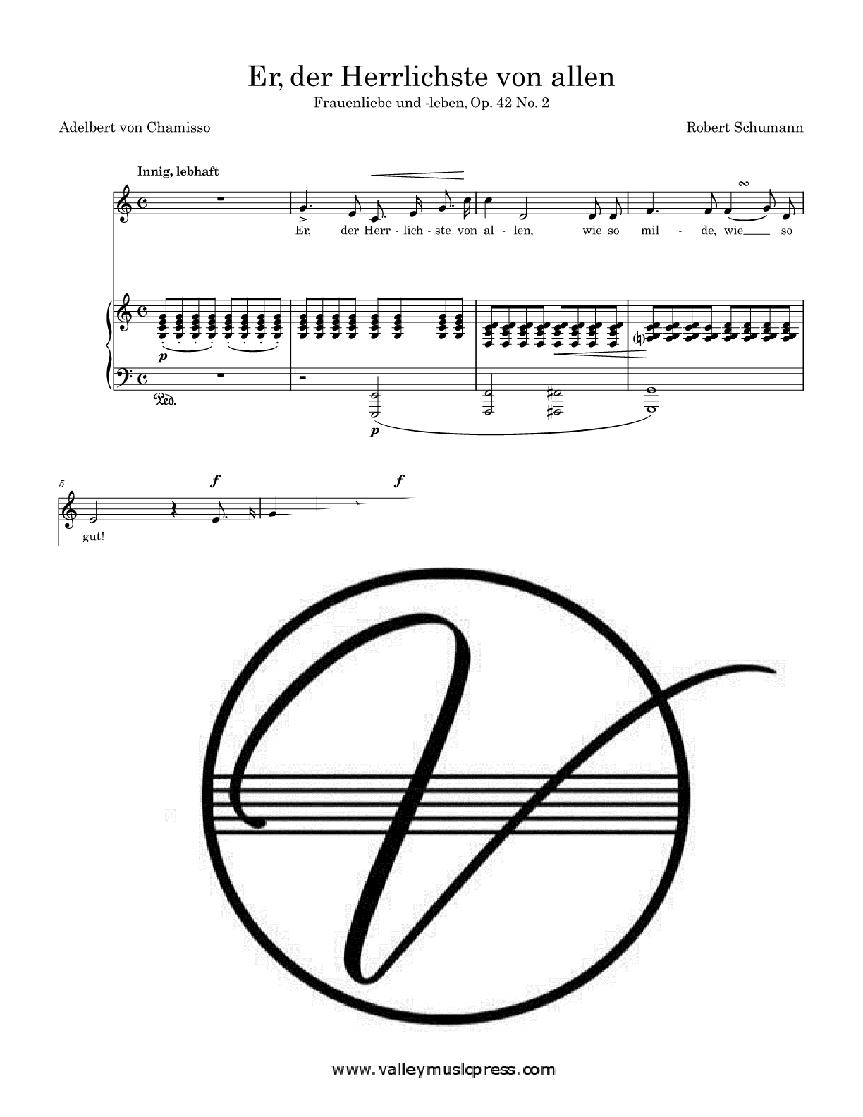 Schumann - Er, der Herrlichste von allen Op. 42 No. 2 (Voice) - Click Image to Close