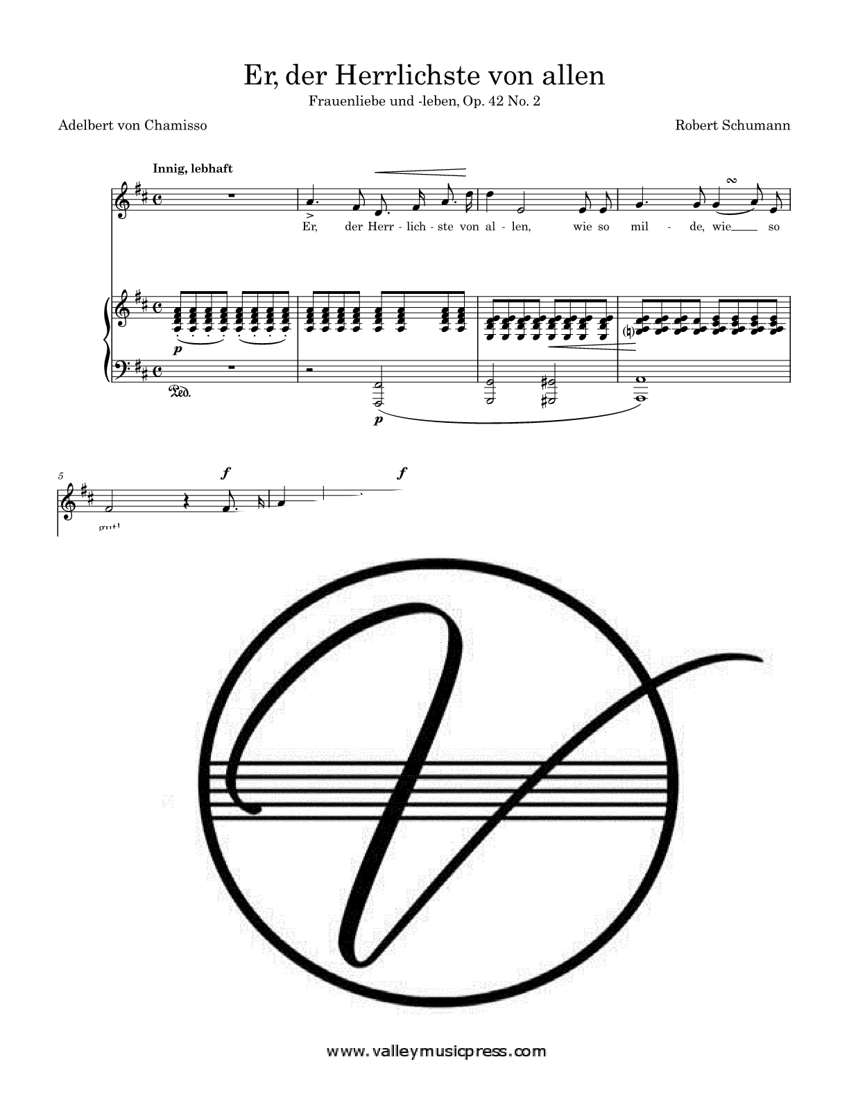 Schumann - Er, der Herrlichste von allen Op. 42 No. 2 (Voice) - Click Image to Close