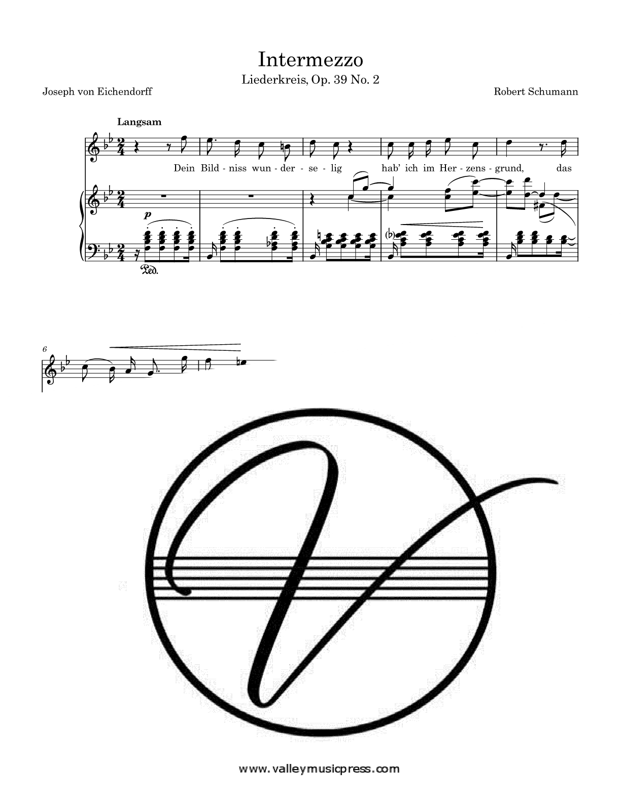 Schumann - Intermezzo Op. 39 No. 2 (Voice)