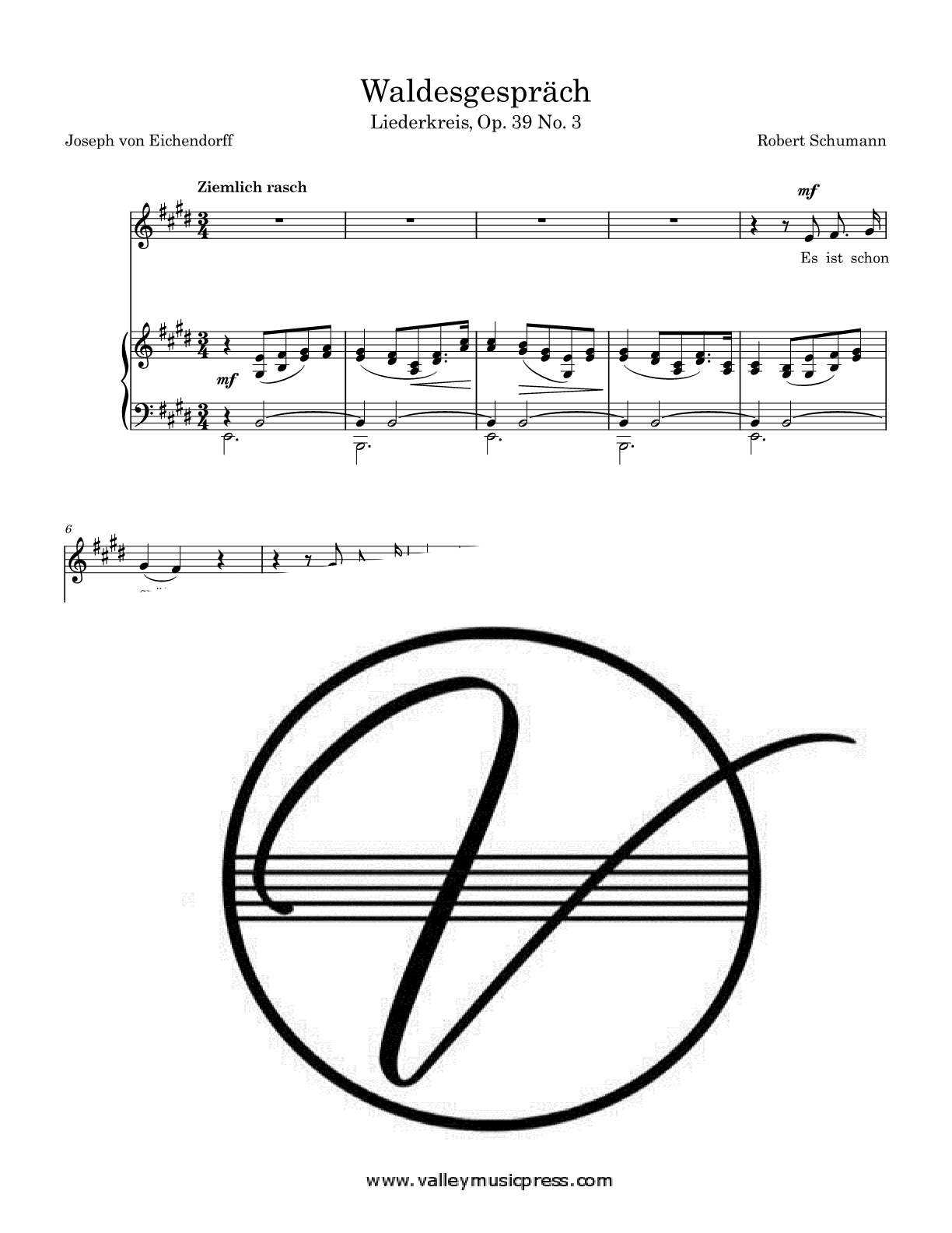 Schumann - Waldesgesprach Op. 39 No. 3 (Voice)