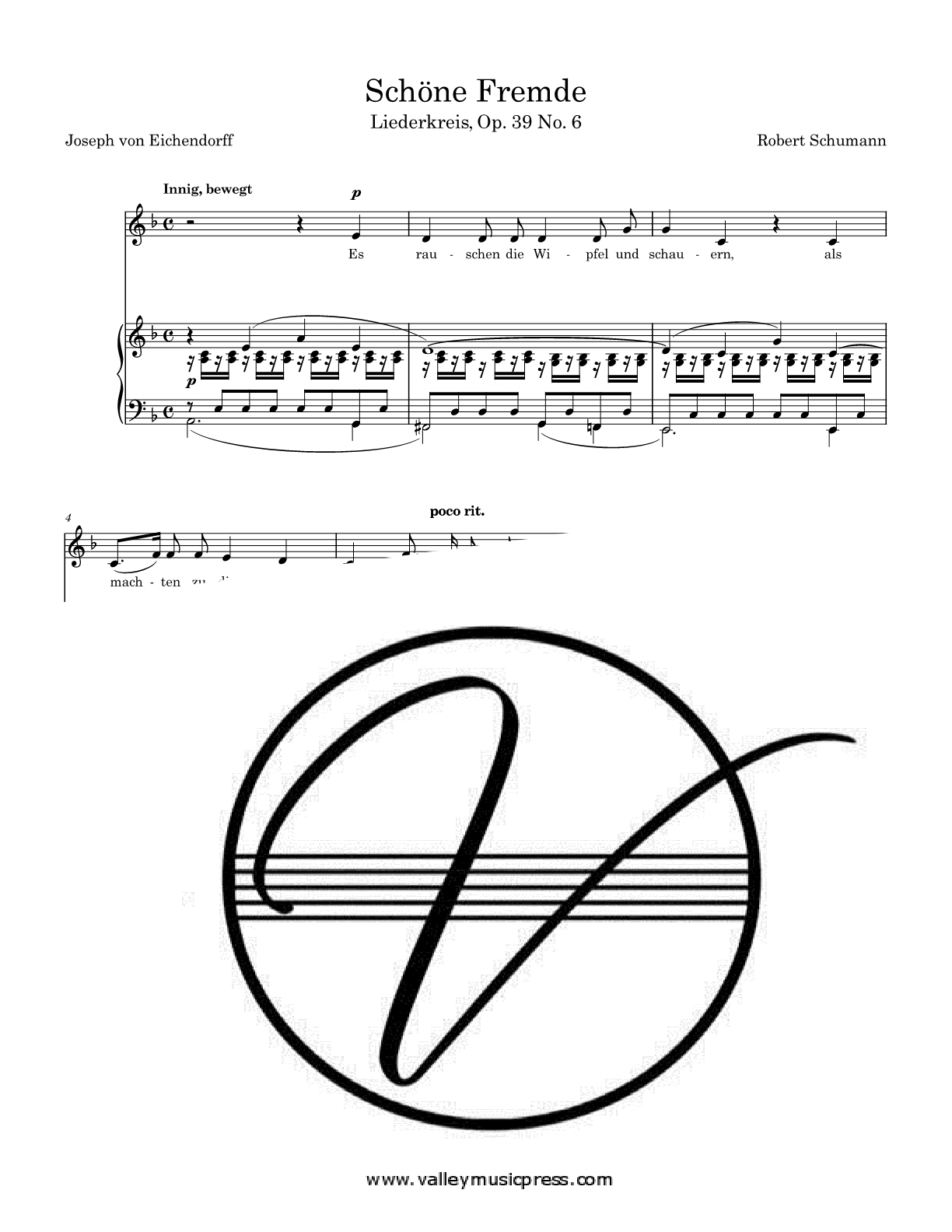 Schumann - Schone Fremde Op. 39 No. 6 (Voice)