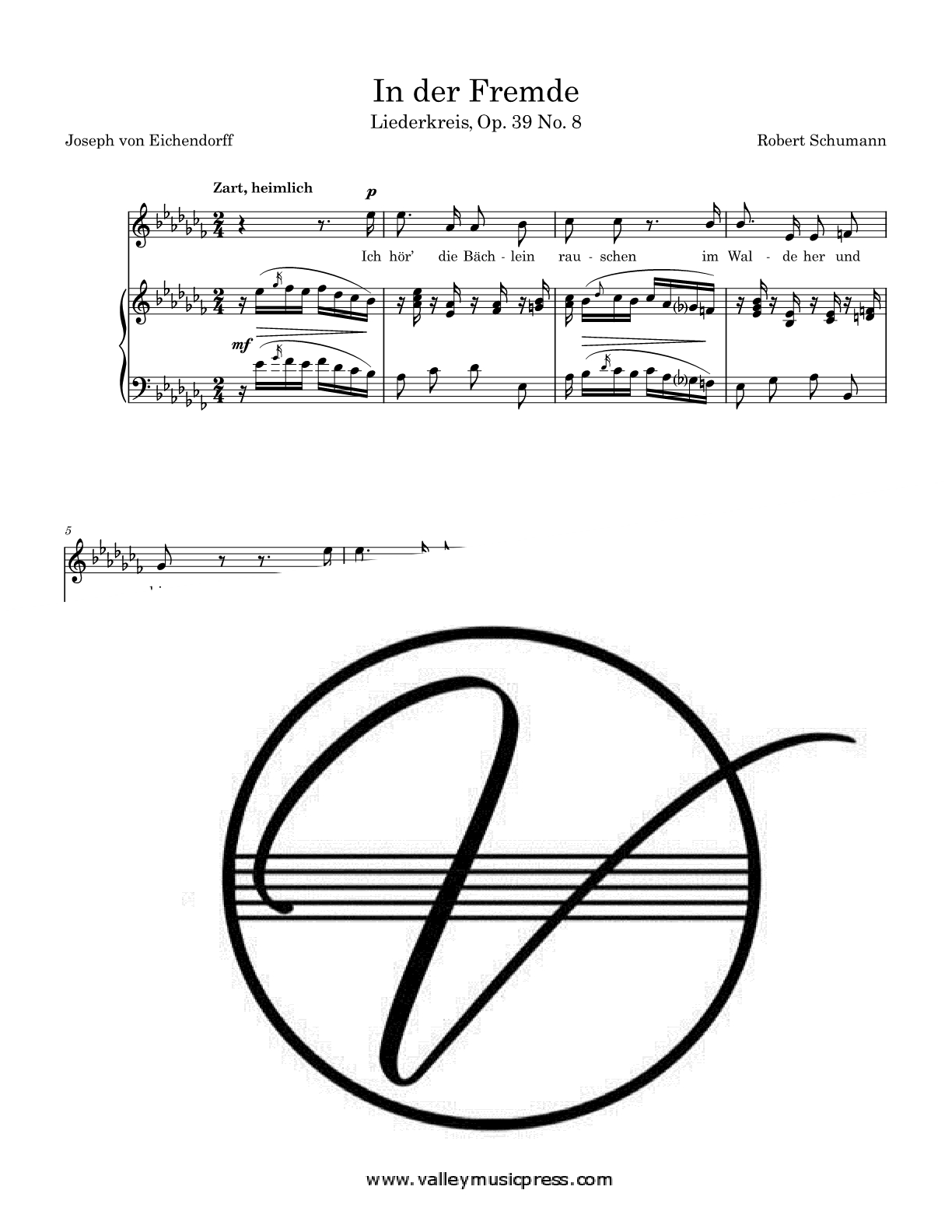 Schumann - In der Fremde Op. 39 No. 8 (Voice)
