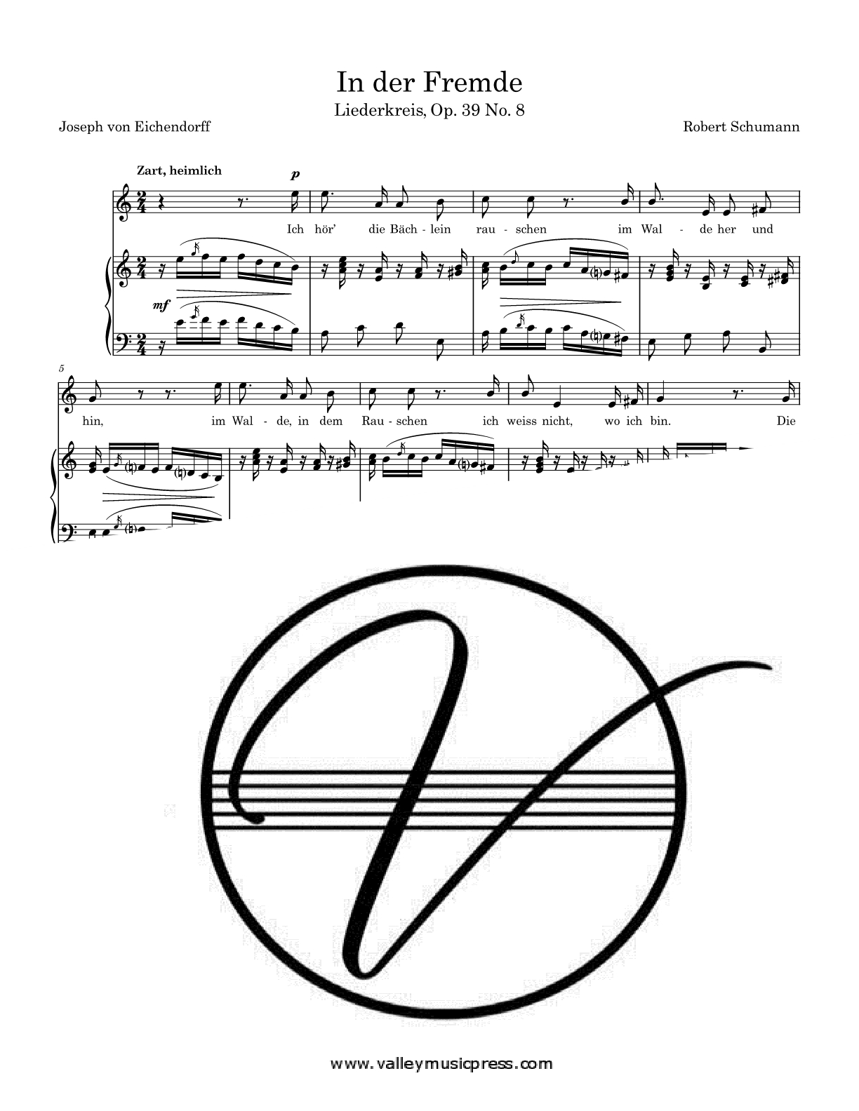 Schumann - In der Fremde Op. 39 No. 8 (Voice)