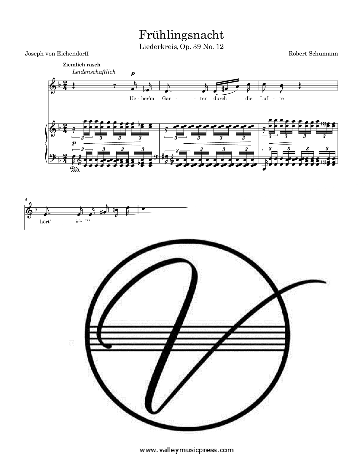 Schumann - Fruhlingsnacht Op. 39 No. 12 (Voice)