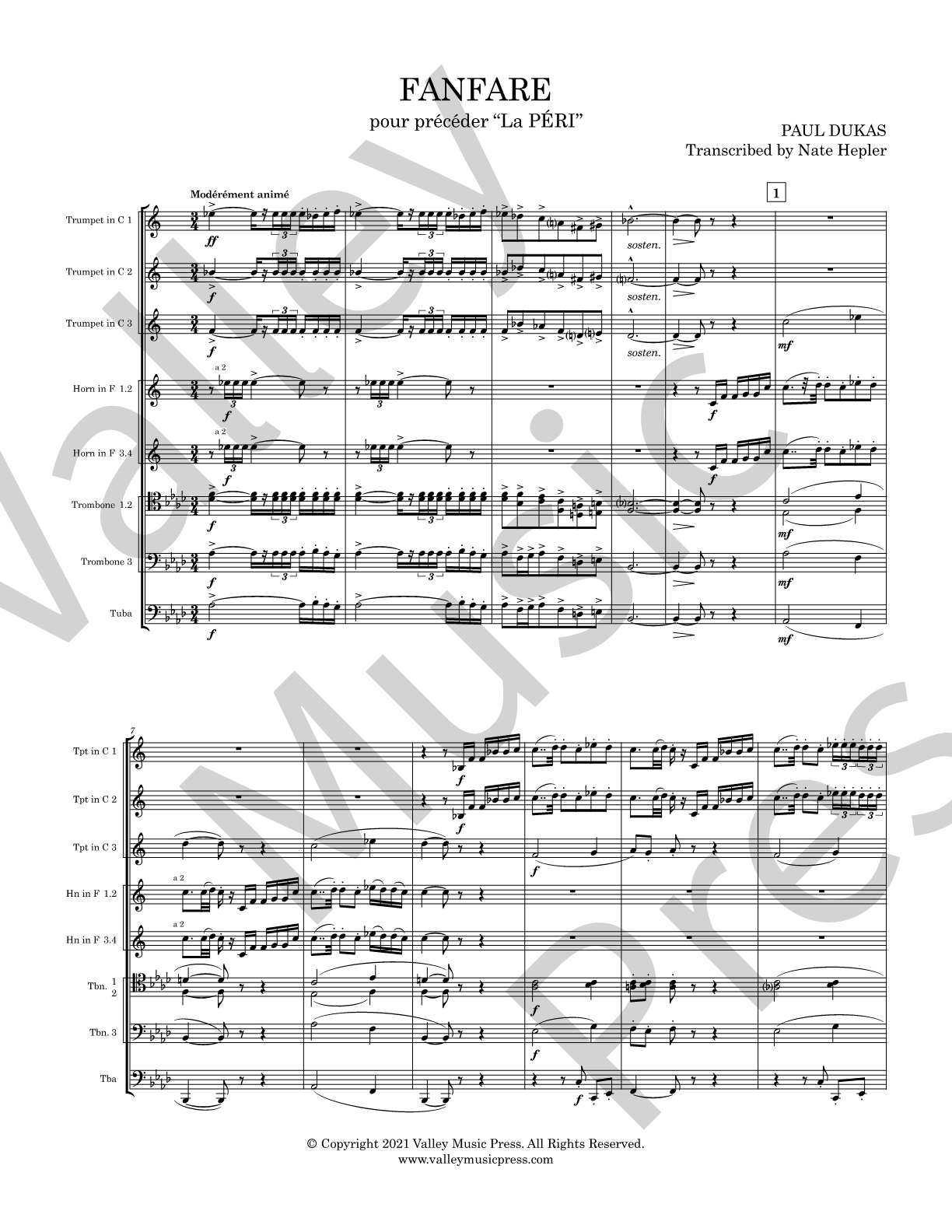 Dukas - Fanfare from La Peri (Brass Ensemble) - Click Image to Close