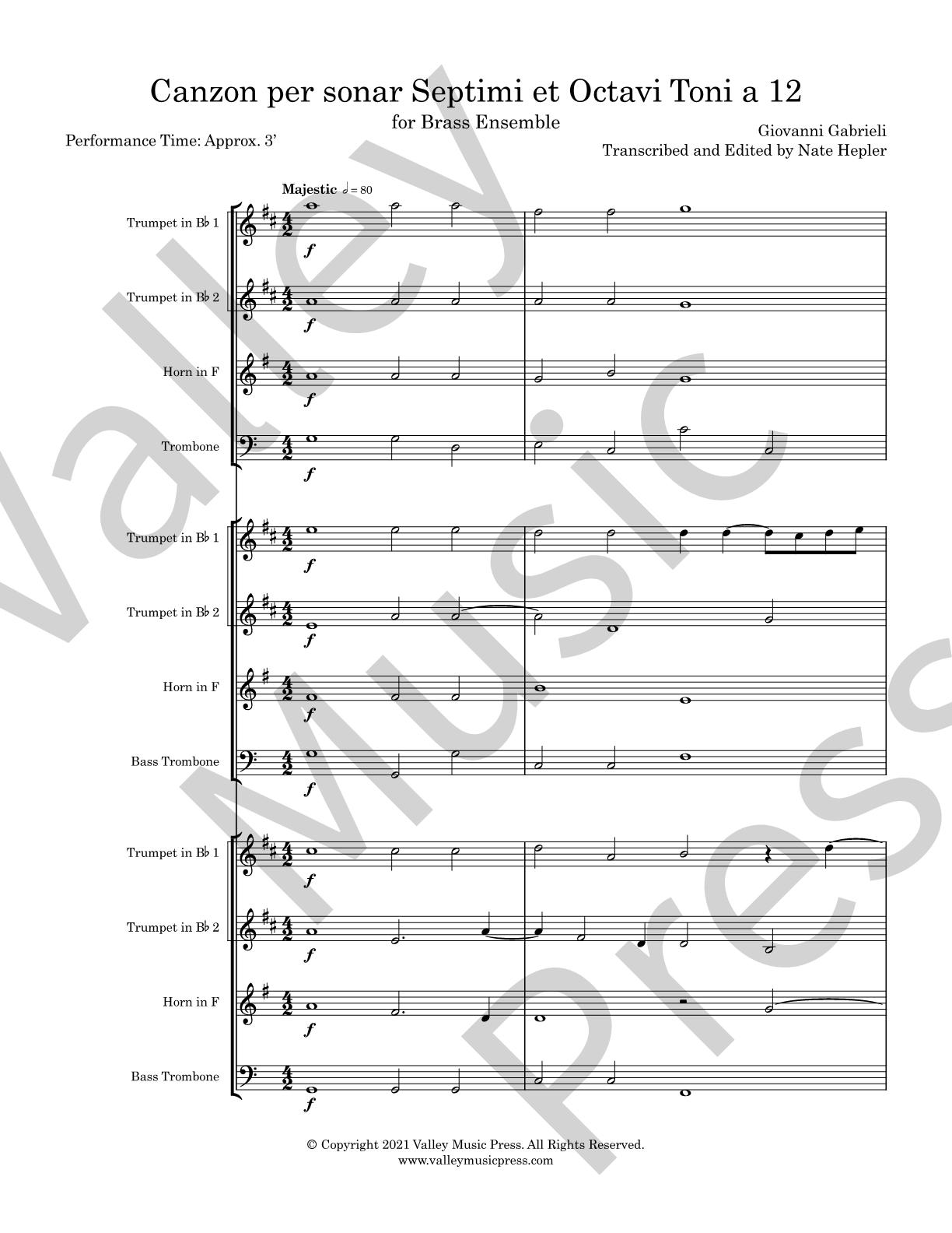 Gabrieli - Canzon Septimi et Octavi Toni a 12 (Brass Ensemble)