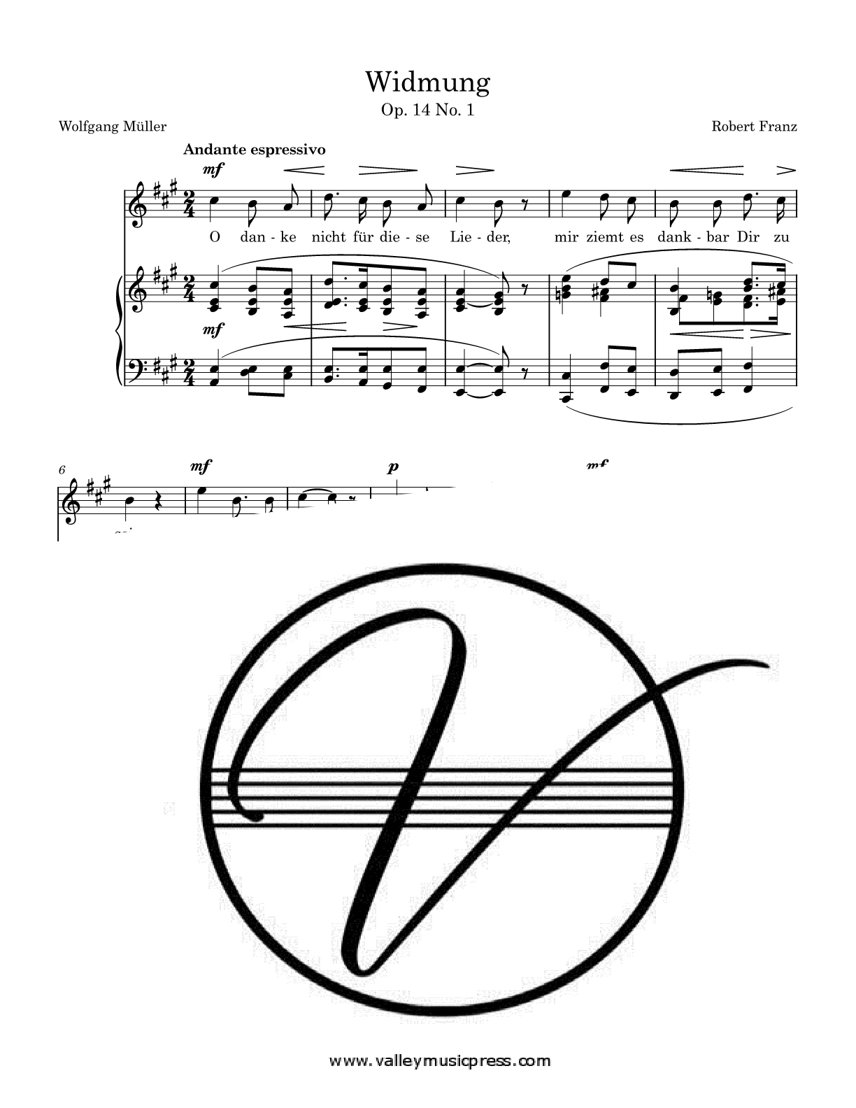 Franz - Widmung Op. 14 No. 1 (Voice)