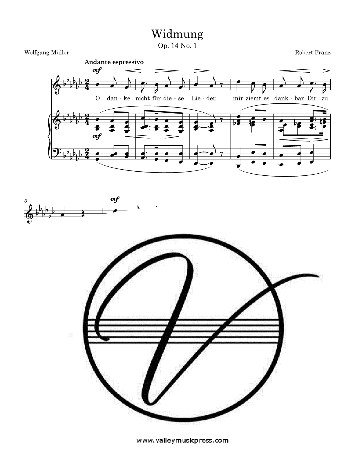 Franz - Widmung Op. 14 No. 1 (Voice)