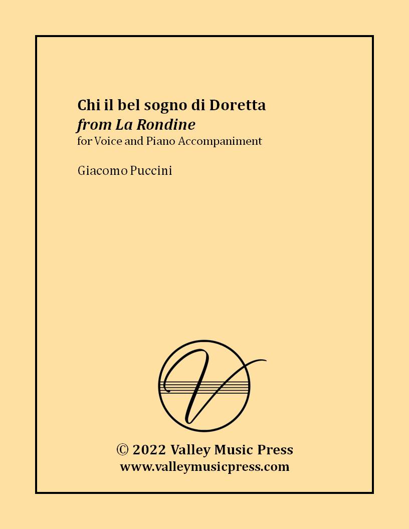 Puccini - Chi il bel sogno di Doretta (Voice) - Click Image to Close