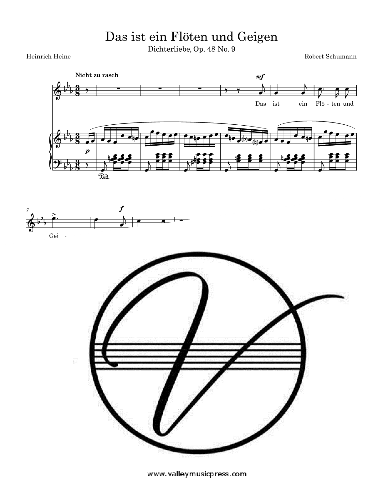 Schumann - Das ist ein Floten und Geigen Op. 48 No. 9 (Voice) - Click Image to Close