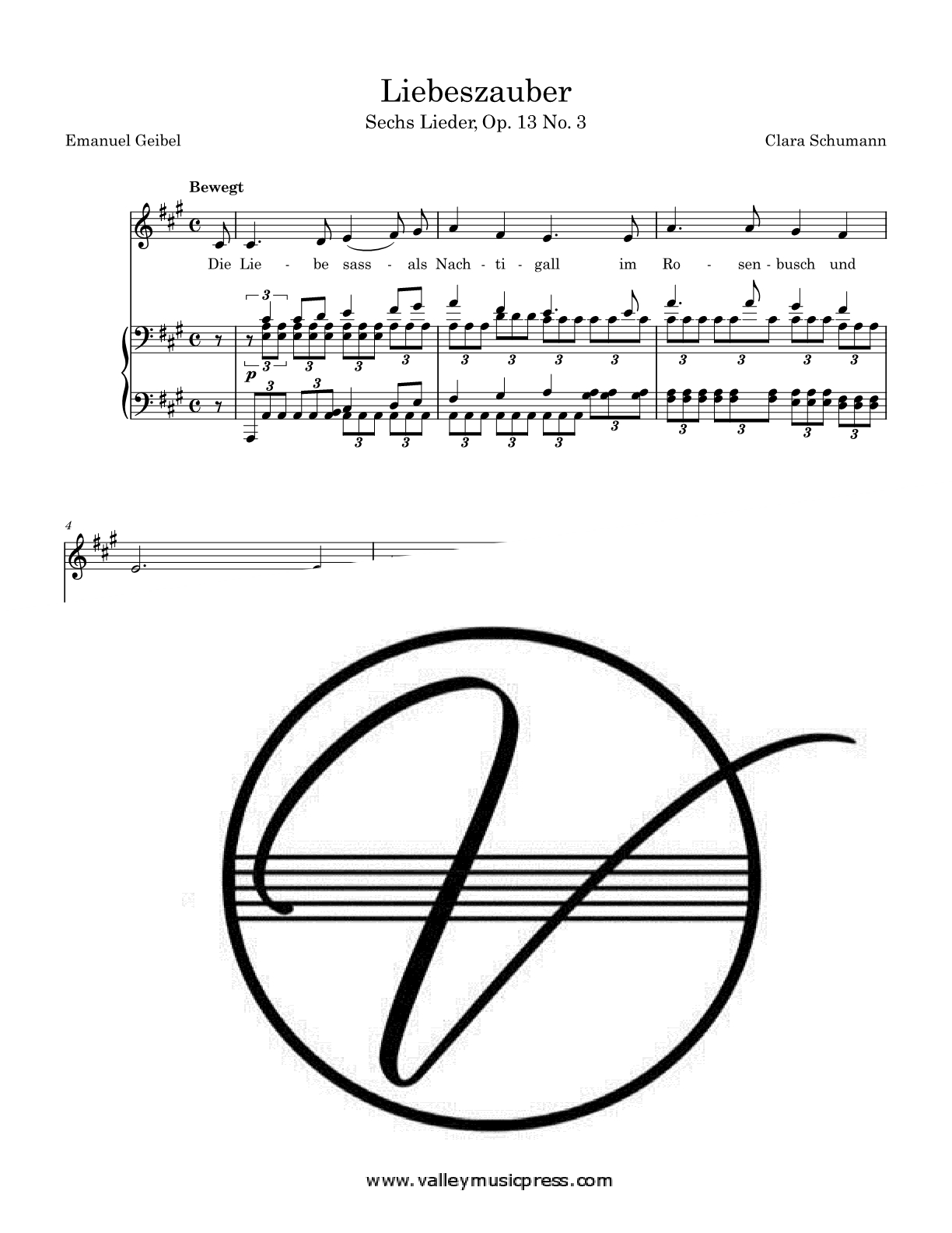 Schumann - Liebeszauber Op. 13 No. 3 (Voice)