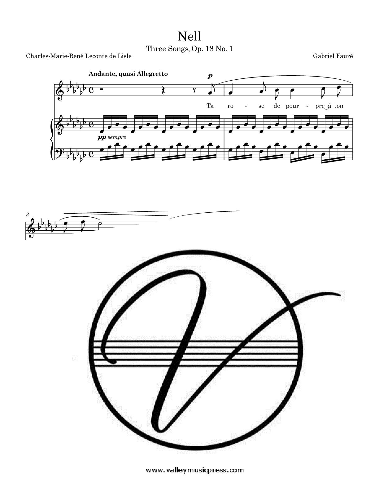 Faure - Nell Op. 18 No. 1 (Voice) - Click Image to Close