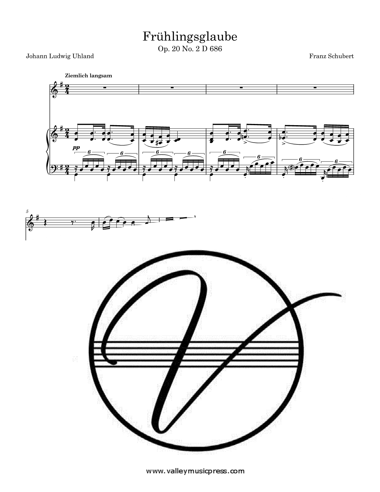 Schubert - Fruhlingsglaube D. 686 (Voice) - Click Image to Close