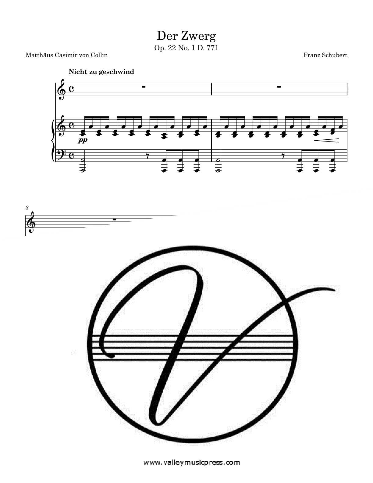 Schubert - Der Zwerg D. 771 Op. 22 No. 1 (Voice) - Click Image to Close