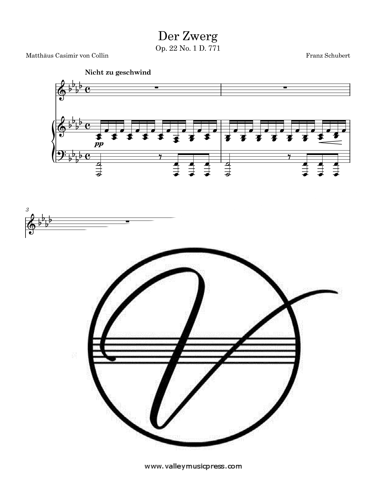 Schubert - Der Zwerg D. 771 Op. 22 No. 1 (Voice) - Click Image to Close