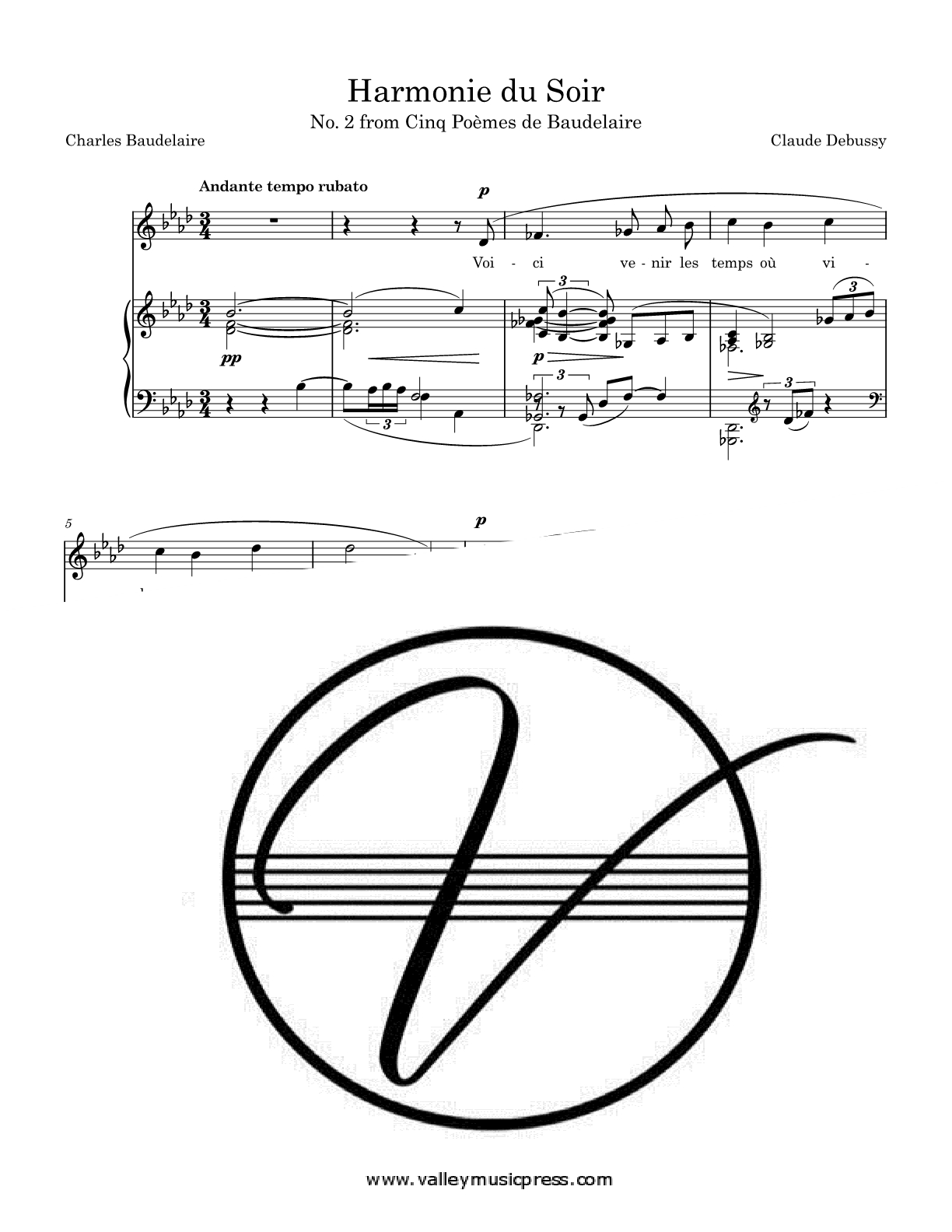 Debussy - Harmonie du Soir (Voice) - Click Image to Close