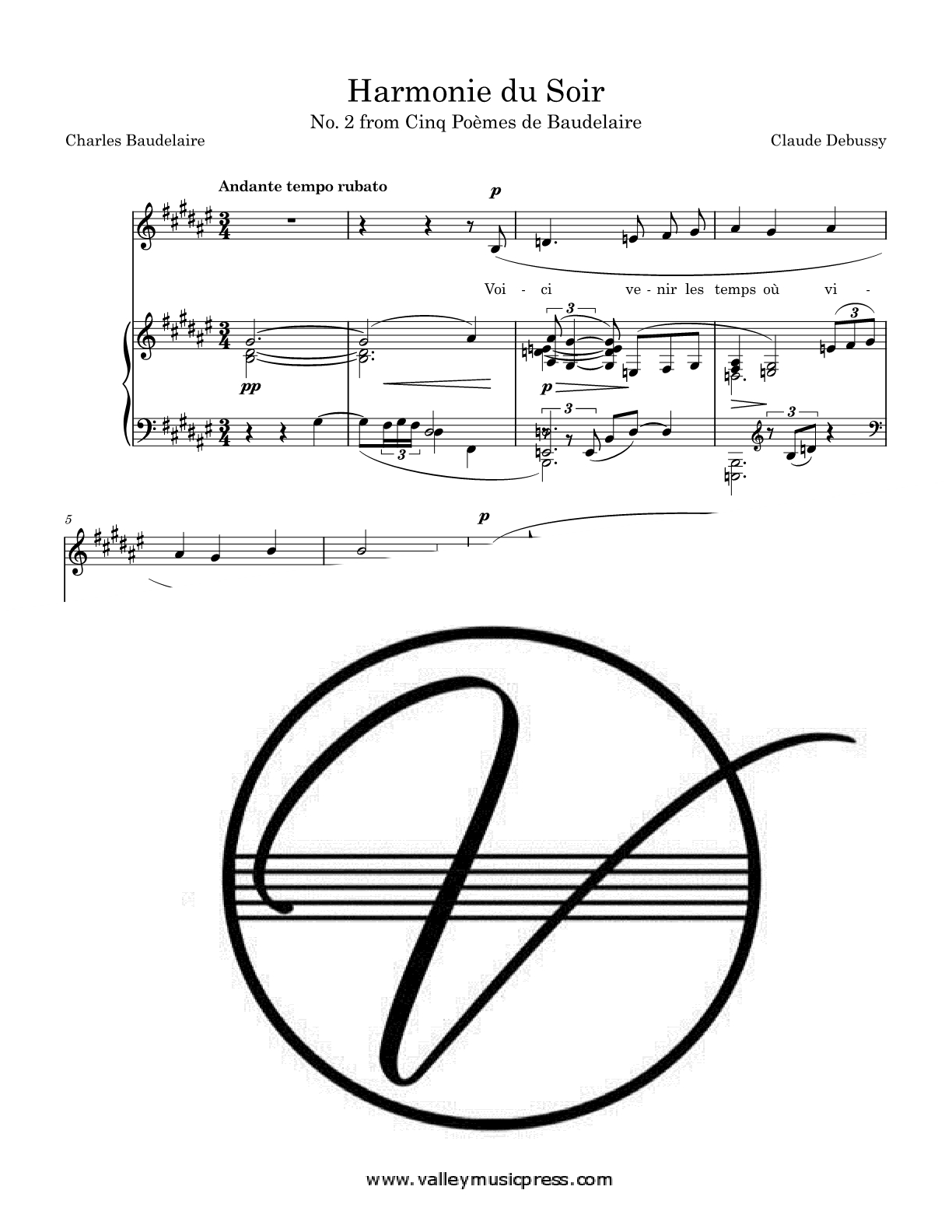 Debussy - Harmonie du Soir (Voice) - Click Image to Close