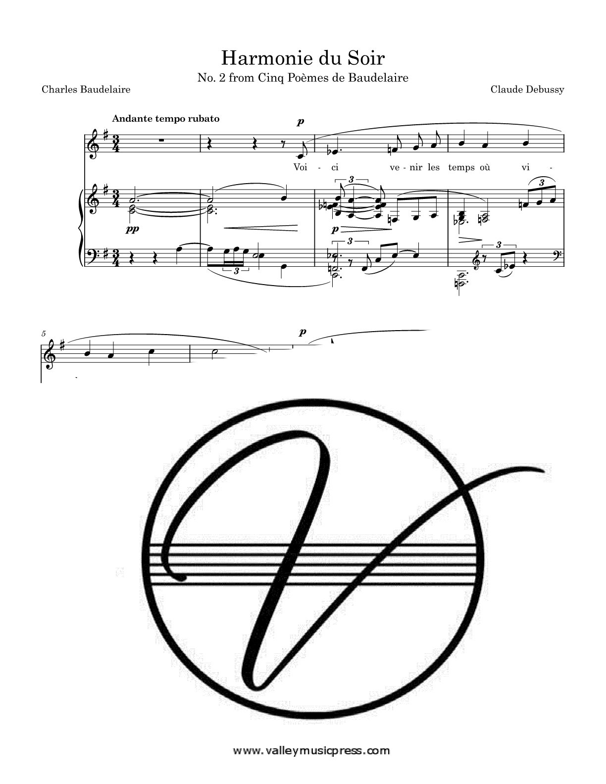 Debussy - Harmonie du Soir (Voice)