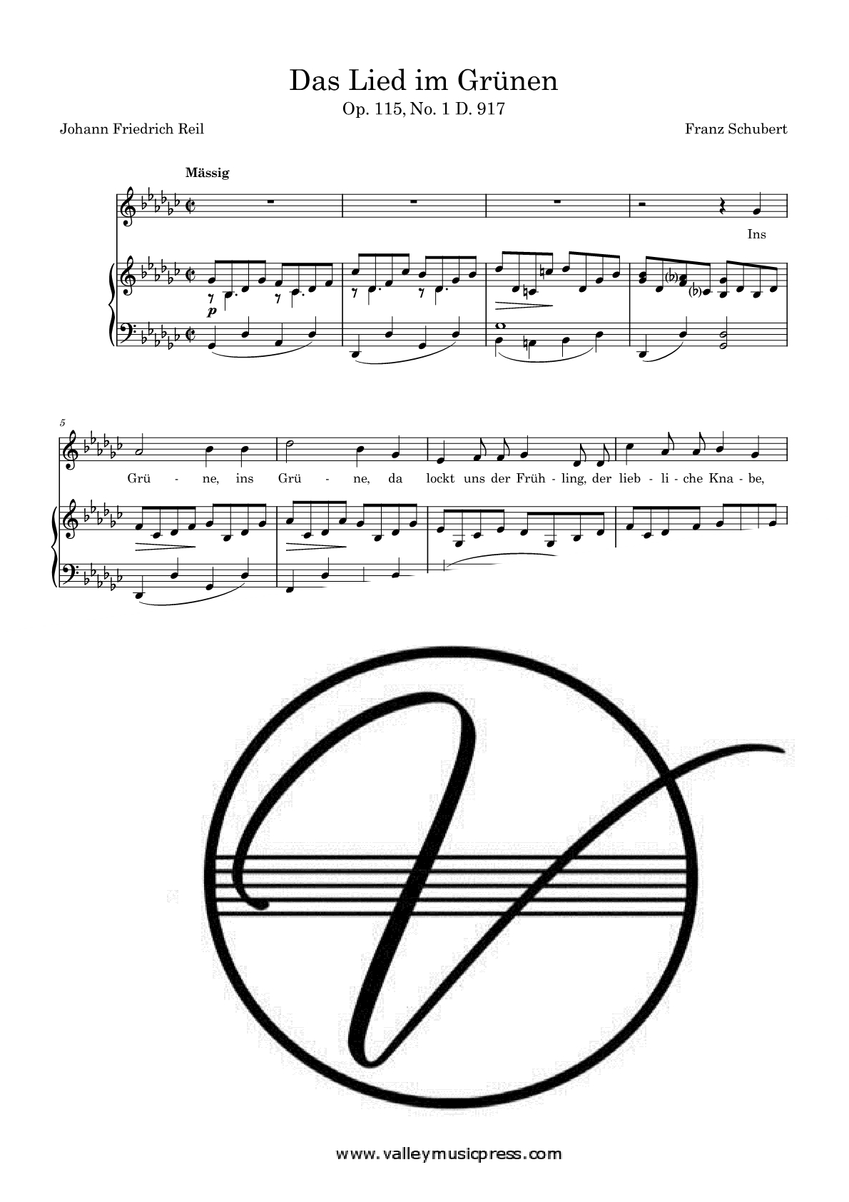 Schubert - Das Lied im Grunen D. 917 (Voice) - Click Image to Close