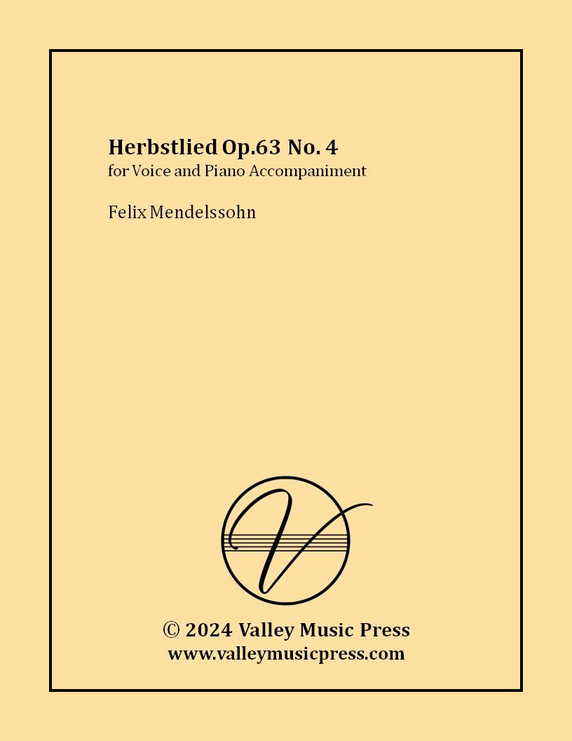 Mendelssohn - Herbstlied Op. 63 No. 4 (Voice)