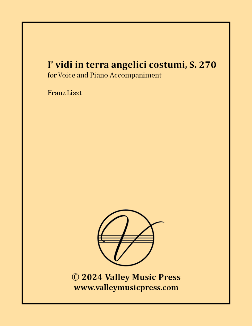 Liszt - I' vidi in terra angelici costumi S. 270 (Voice)