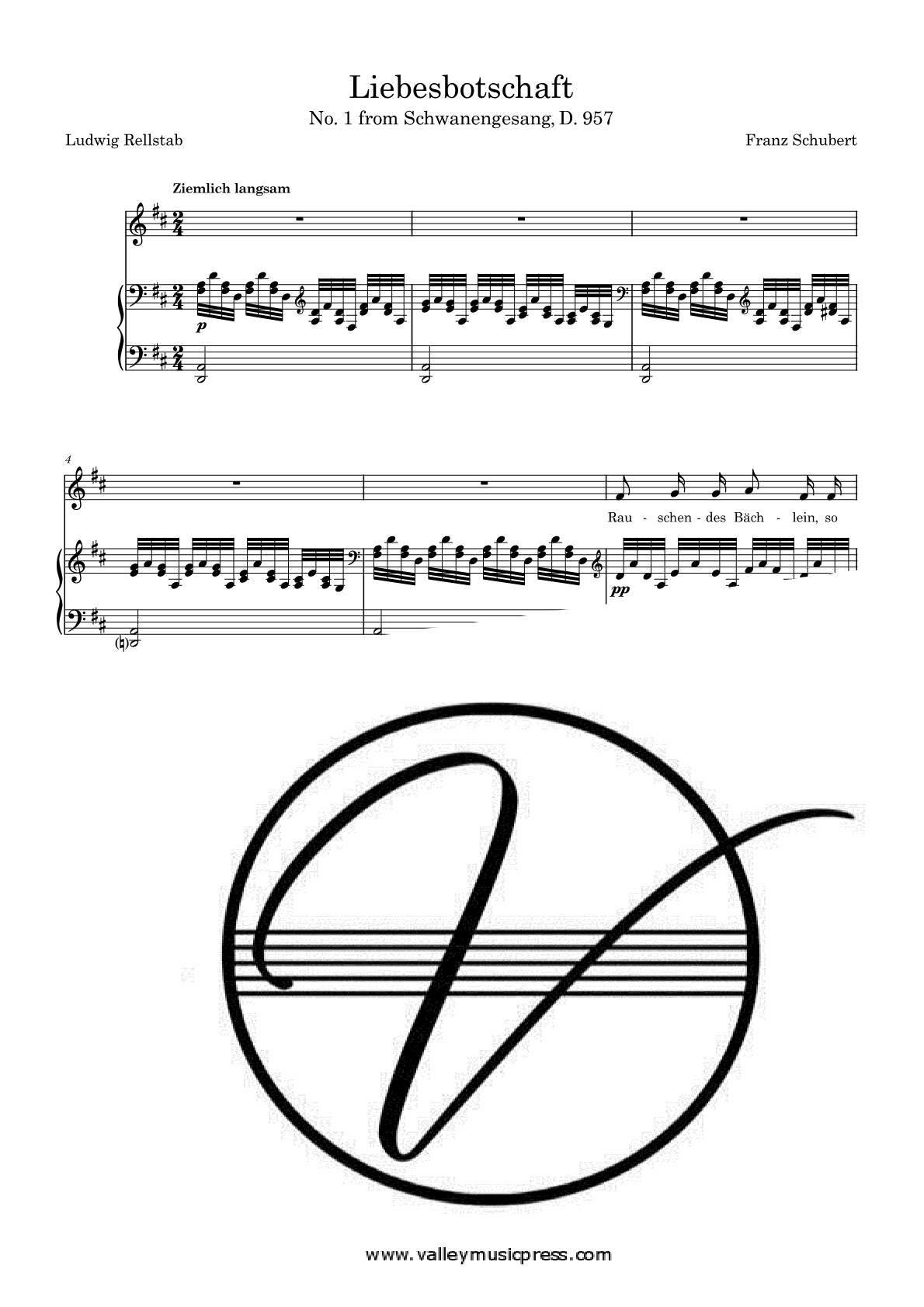 Schubert - Aufenthalt D. 957 No. 5 (Voice)