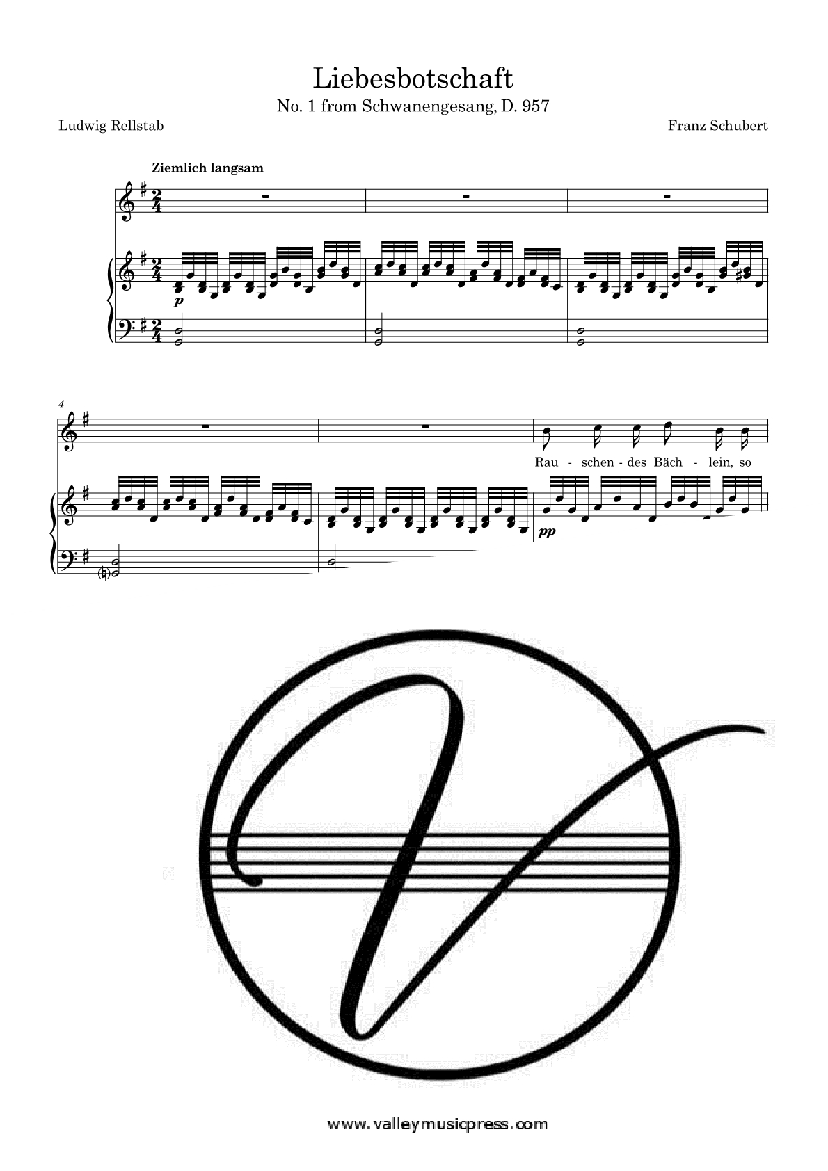 Schubert - Aufenthalt D. 957 No. 5 (Voice)