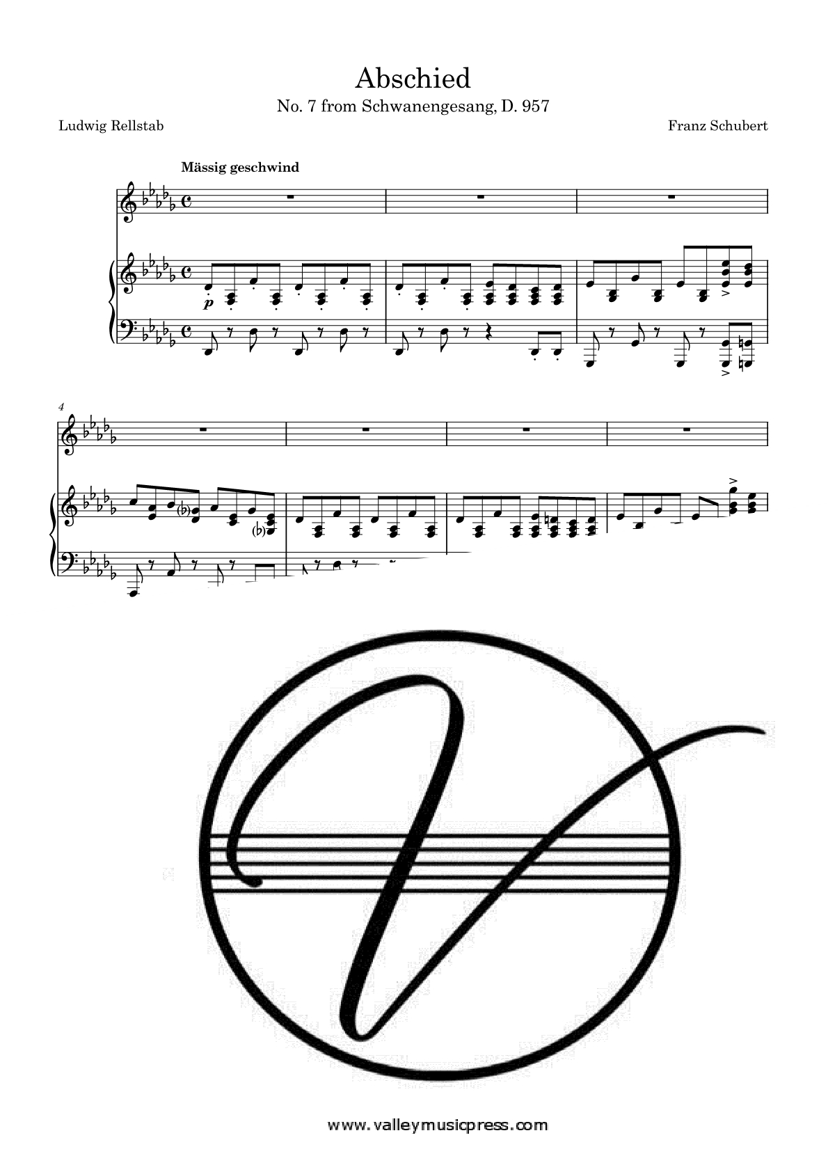 Schubert - Abschied D. 957 No. 7 (Voice)